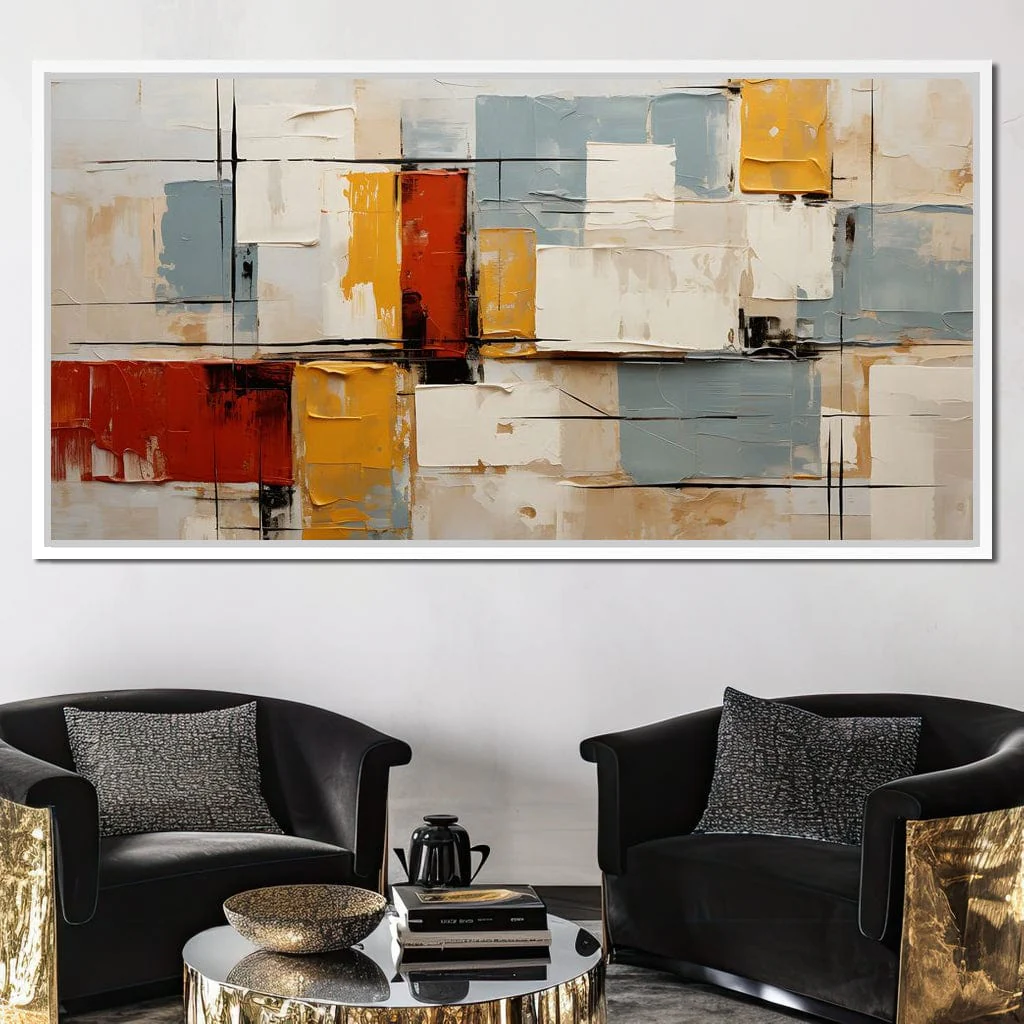 Abstract Ochre Geometry Fields - Image 12