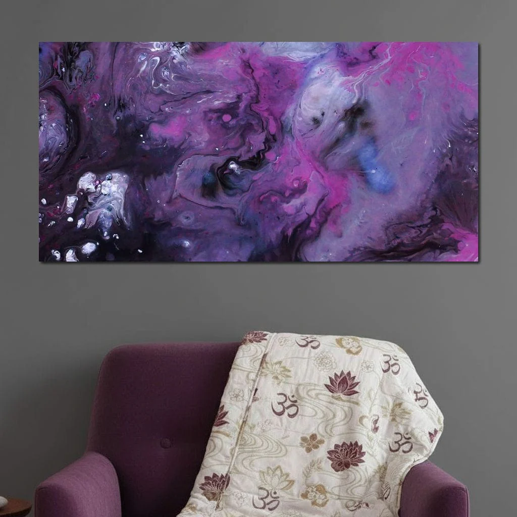 Abstract Purple & Black Canvas - Image 5