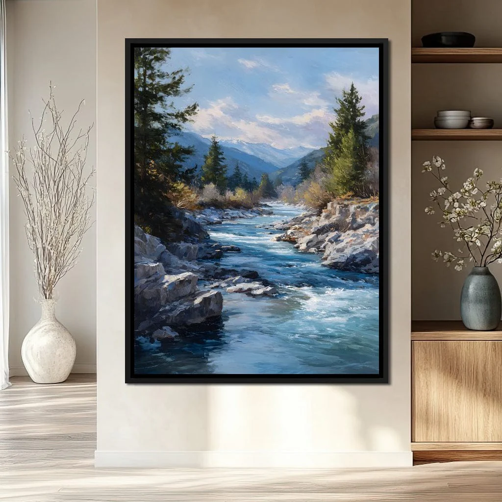 Alpine River Through Pines - Image 10