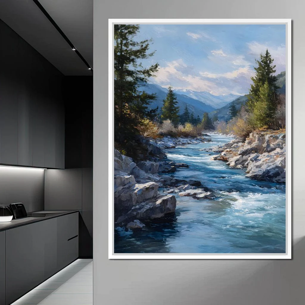 Alpine River Through Pines - Image 11