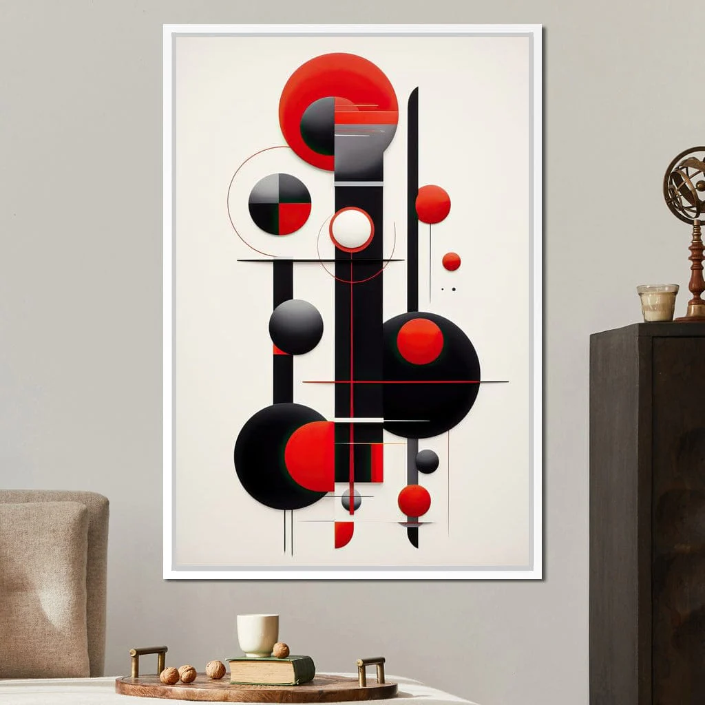 Architectural Symphony in Red and Charcoal - Image 2