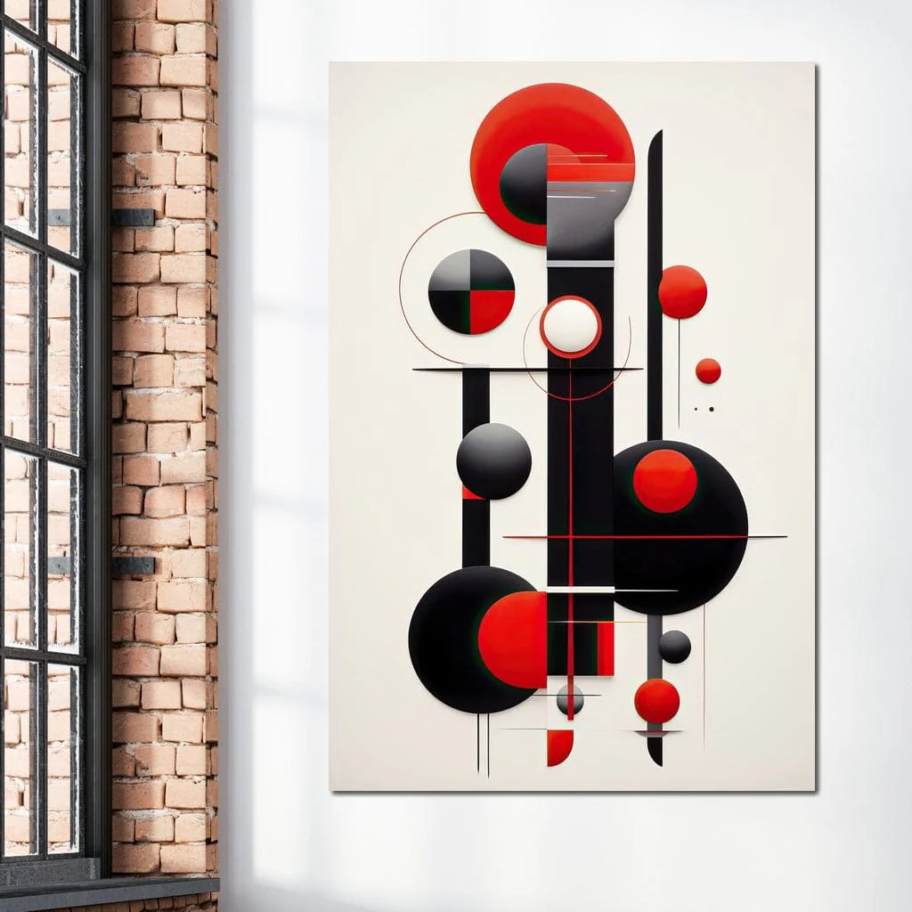 Architectural Symphony in Red and Charcoal - Image 9