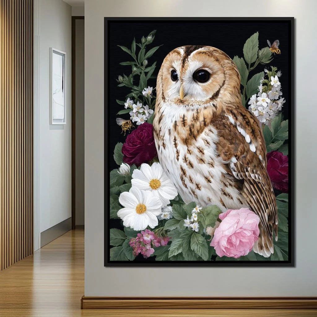 Barn Owl Floral Night Garden - Image 8