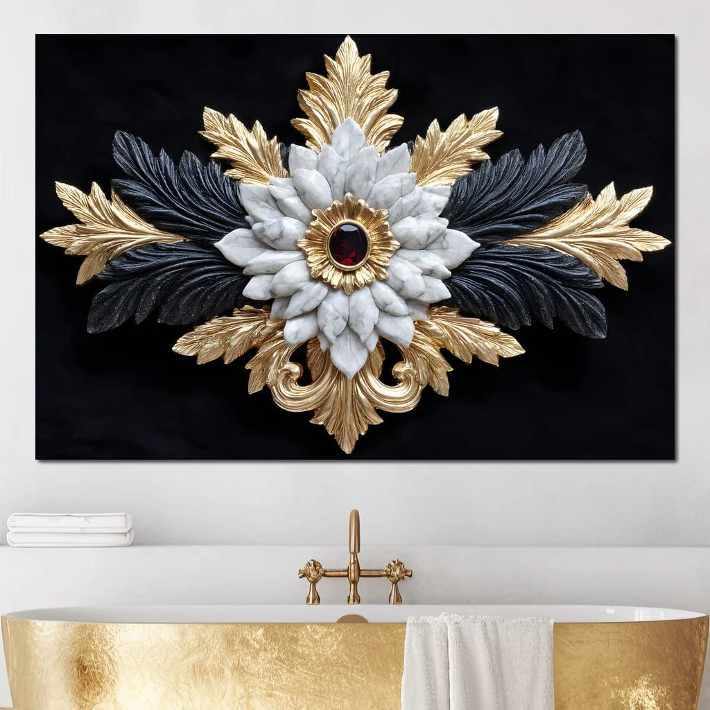 Baroque Marble Gold Ruby Emblem - Image 14