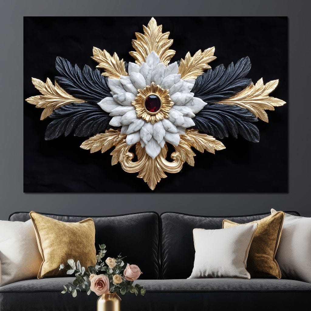 Baroque Marble Gold Ruby Emblem - Image 3