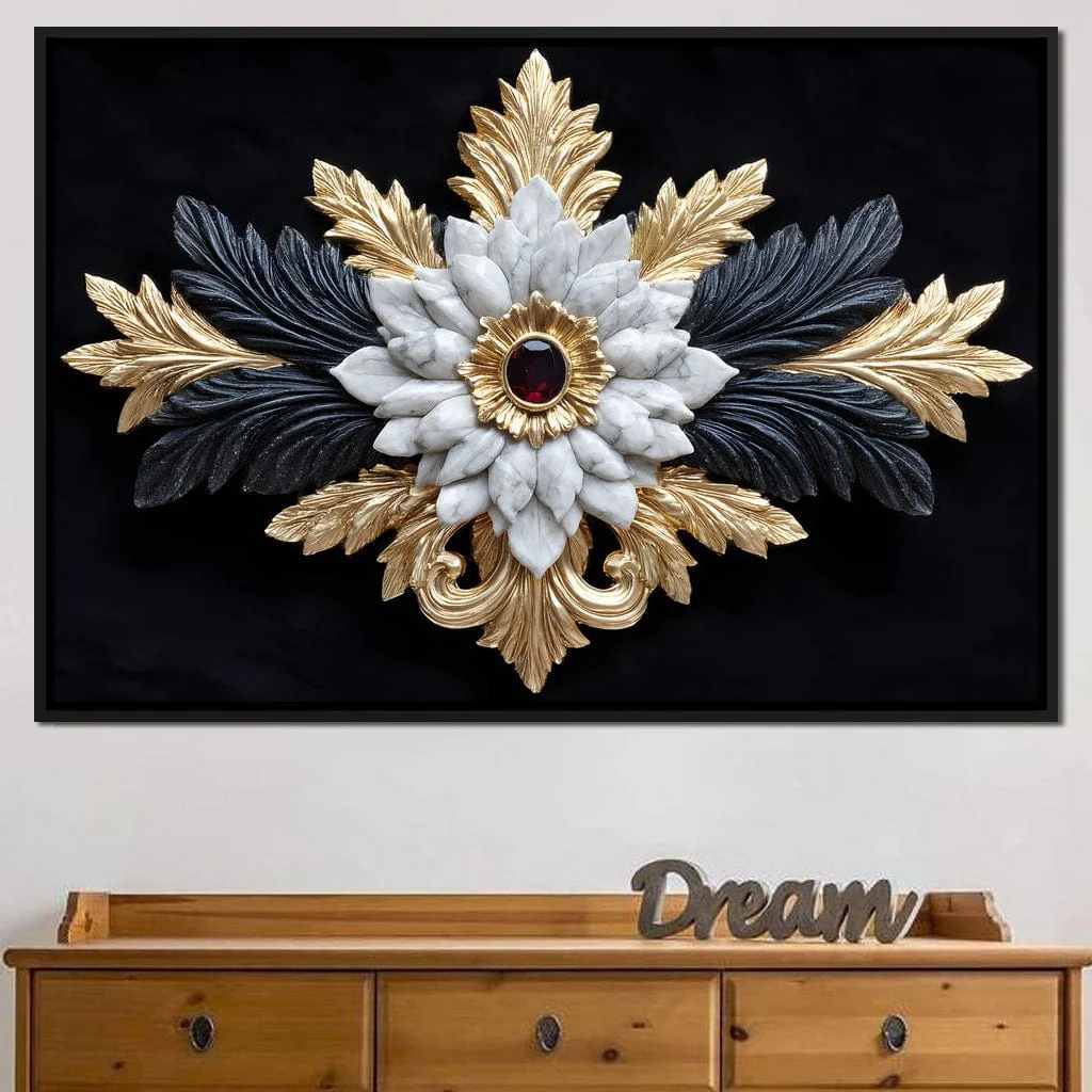 Baroque Marble Gold Ruby Emblem - Image 5
