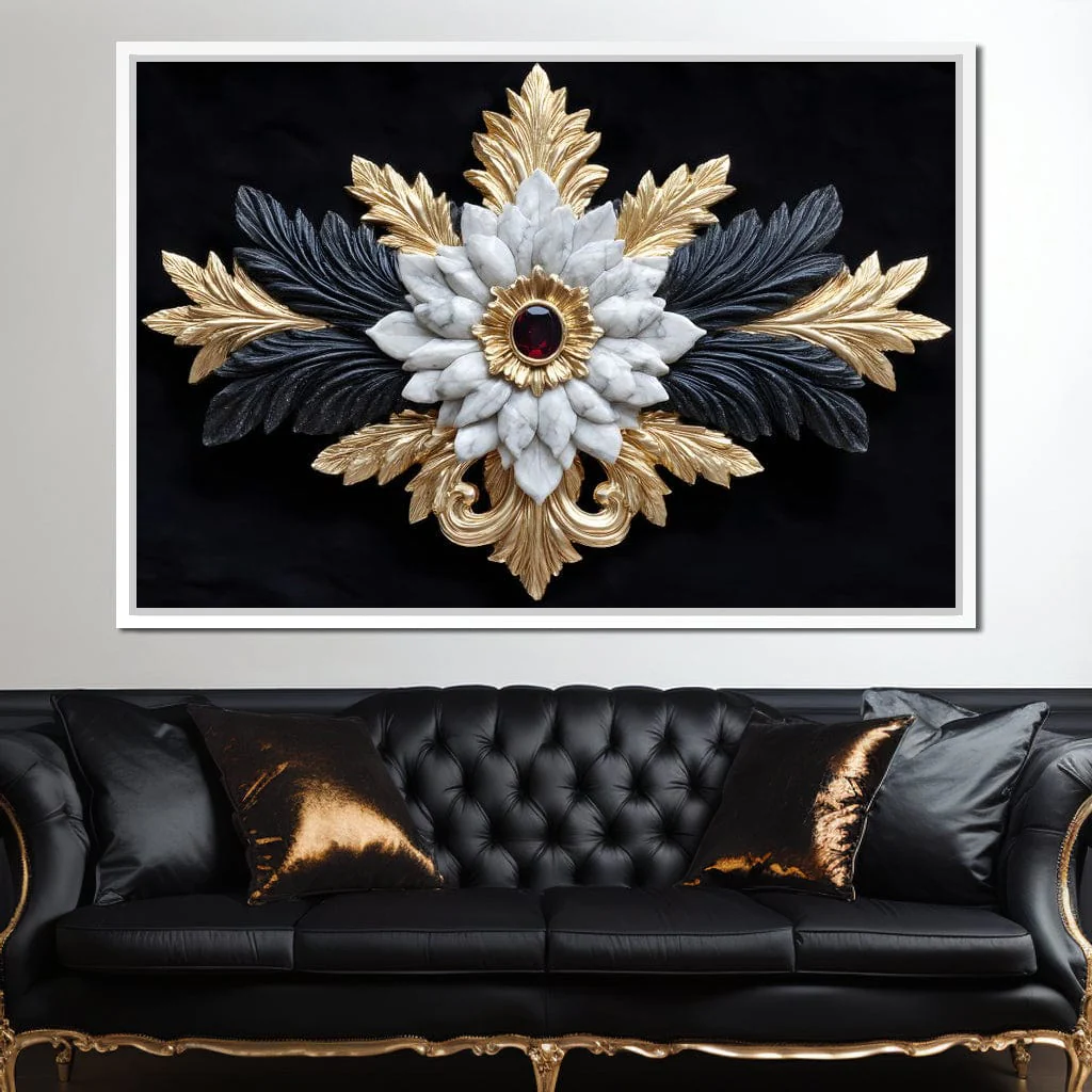 Baroque Marble Gold Ruby Emblem - Image 9