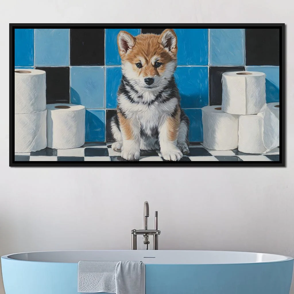 Bathroom Puppy Mischief - Image 3