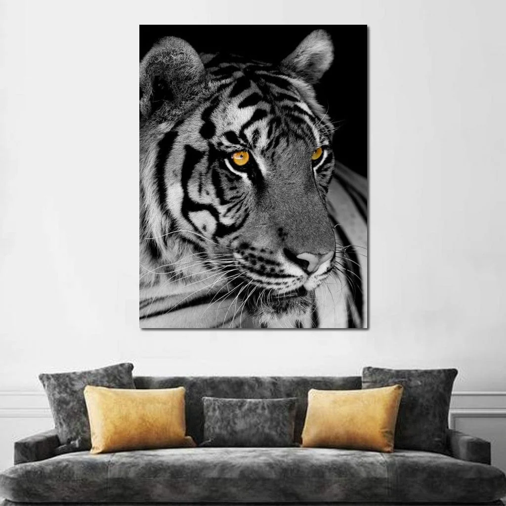 Black and White Tiger with Yellow Eyes - Image 5