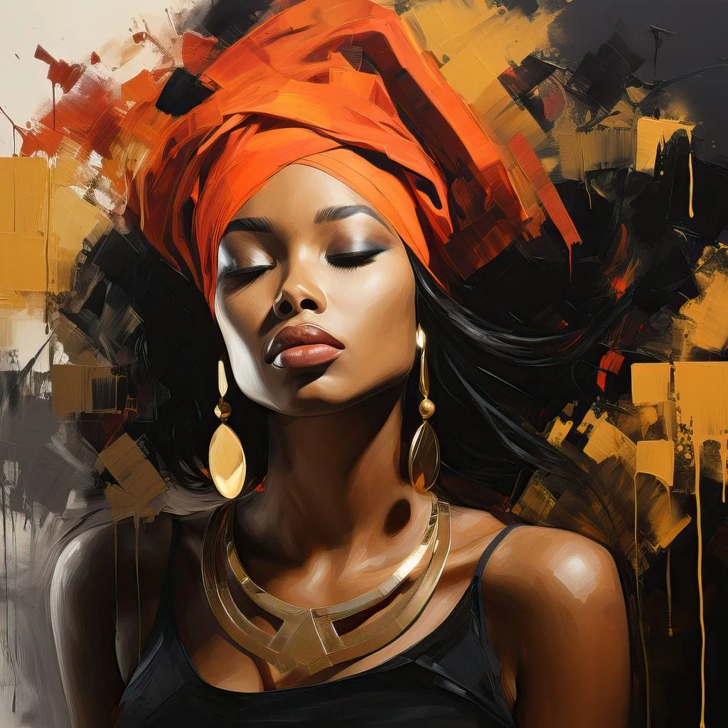Black Gold Fashion Portrait - Image 13