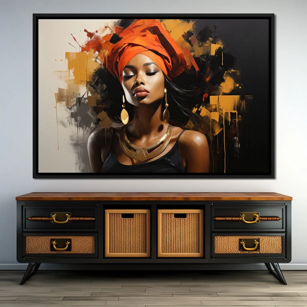 Black Gold Fashion Portrait - Image 4