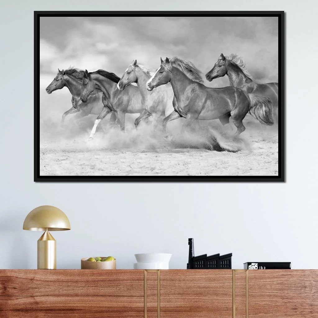 Black & White Horses Herd - Image 10