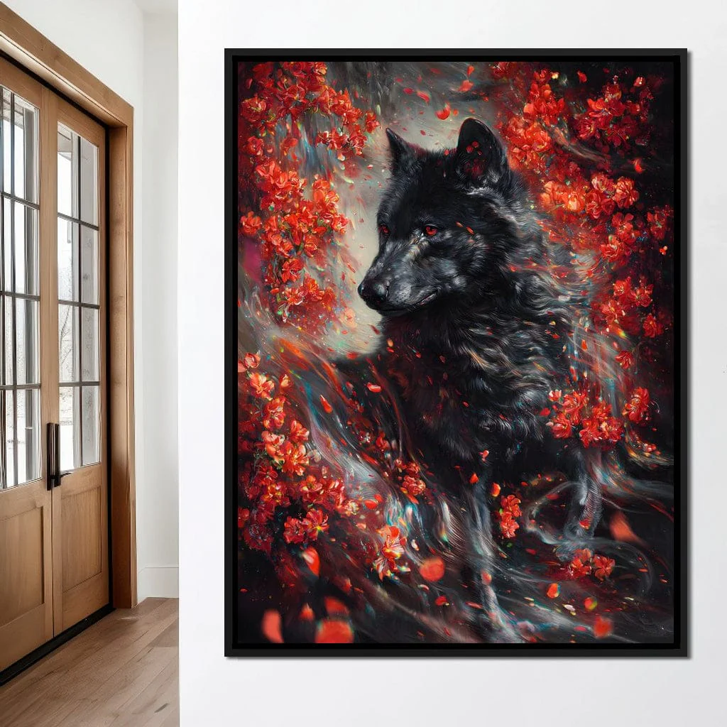 Black Wolf Rose Petal Storm - Image 9