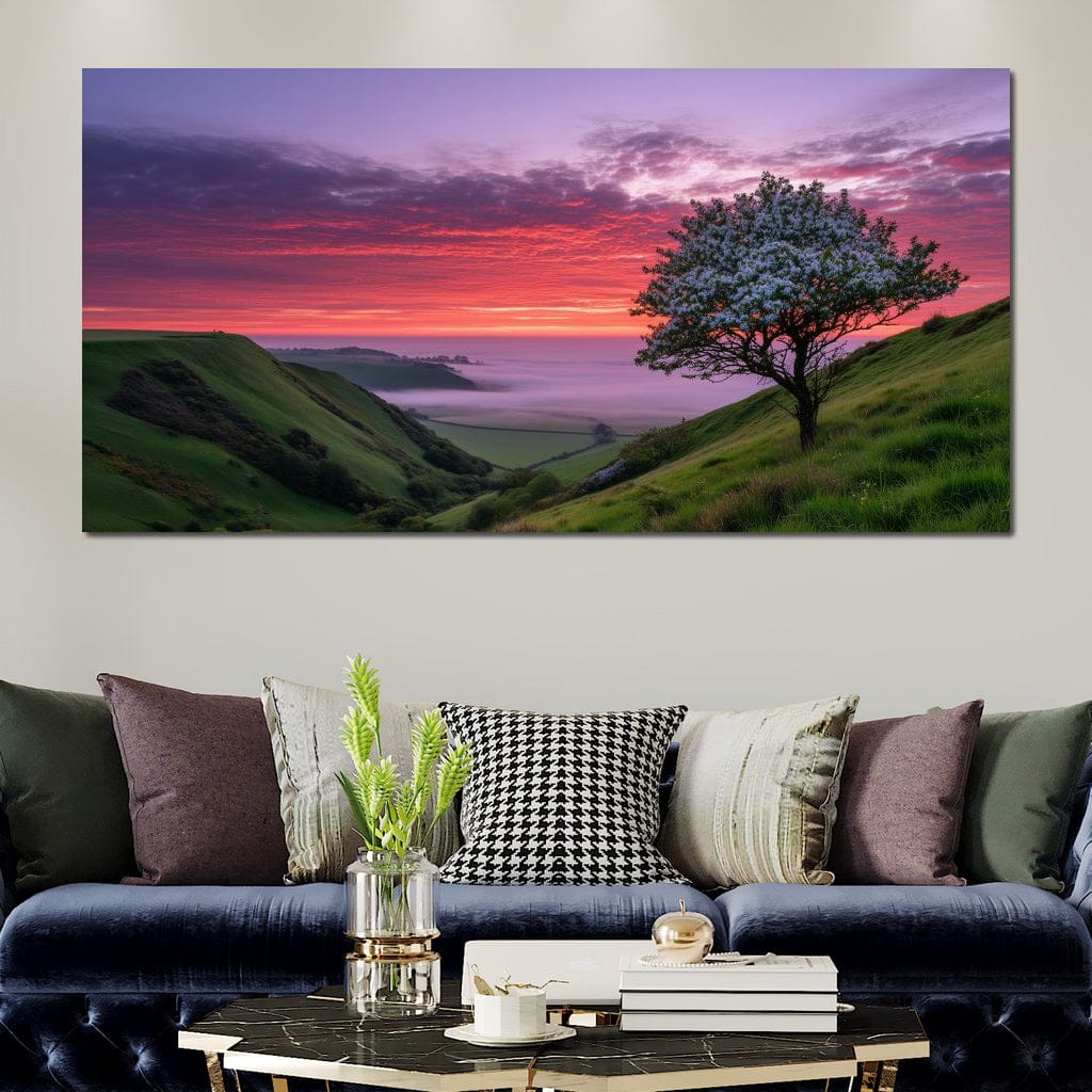 Blossom Tree Over Misty Hills - Image 8