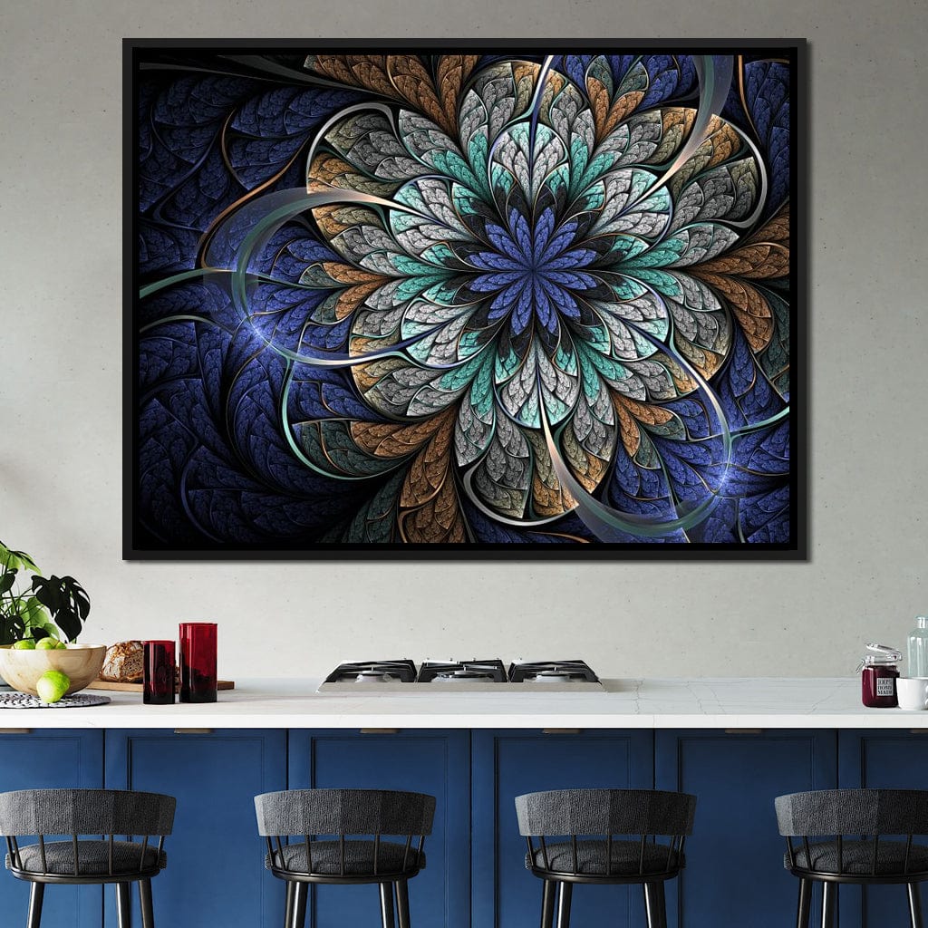 Blue and Gold Fractal Flower - Image 10