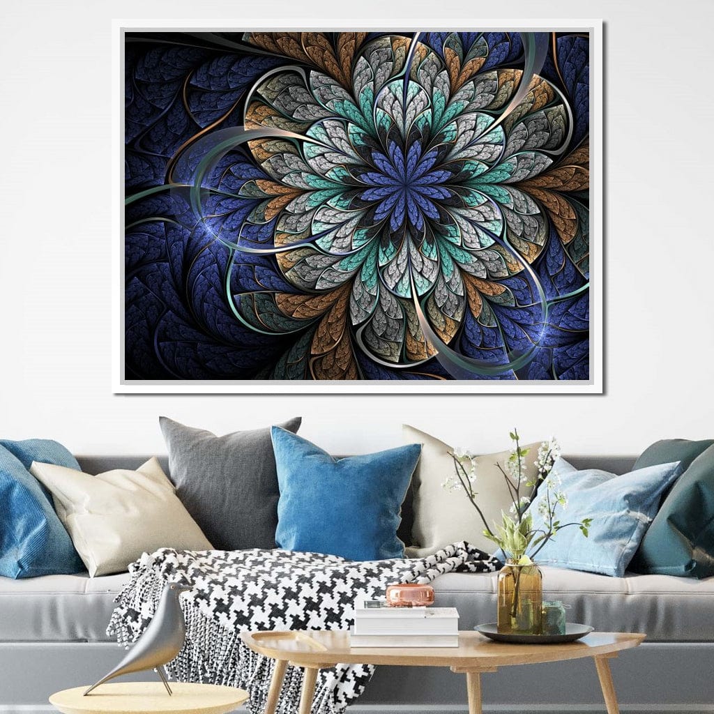 Blue and Gold Fractal Flower - Image 14