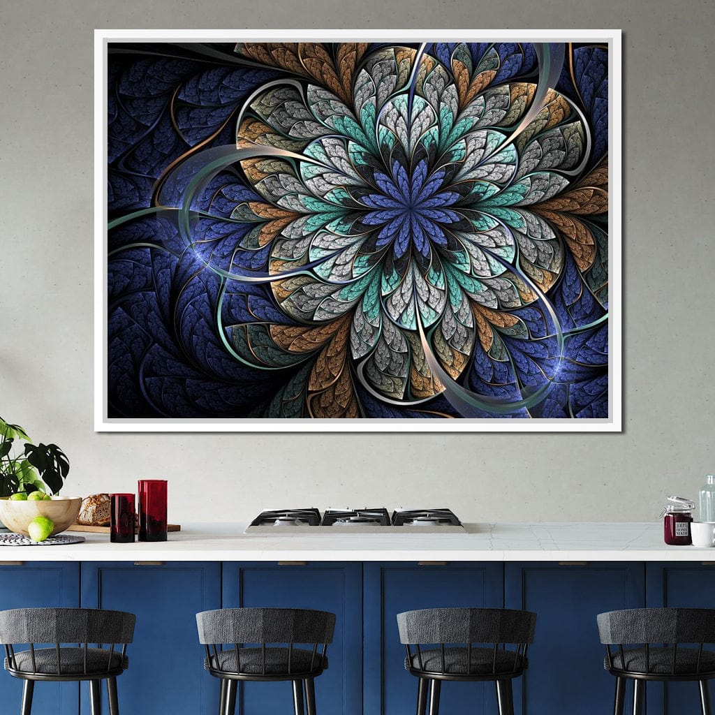 Blue and Gold Fractal Flower - Image 15