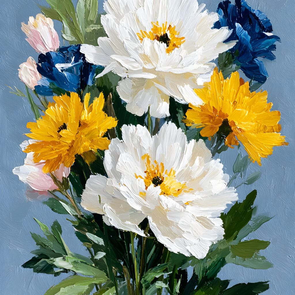 Blue Garden Peony Bouquet - Image 14