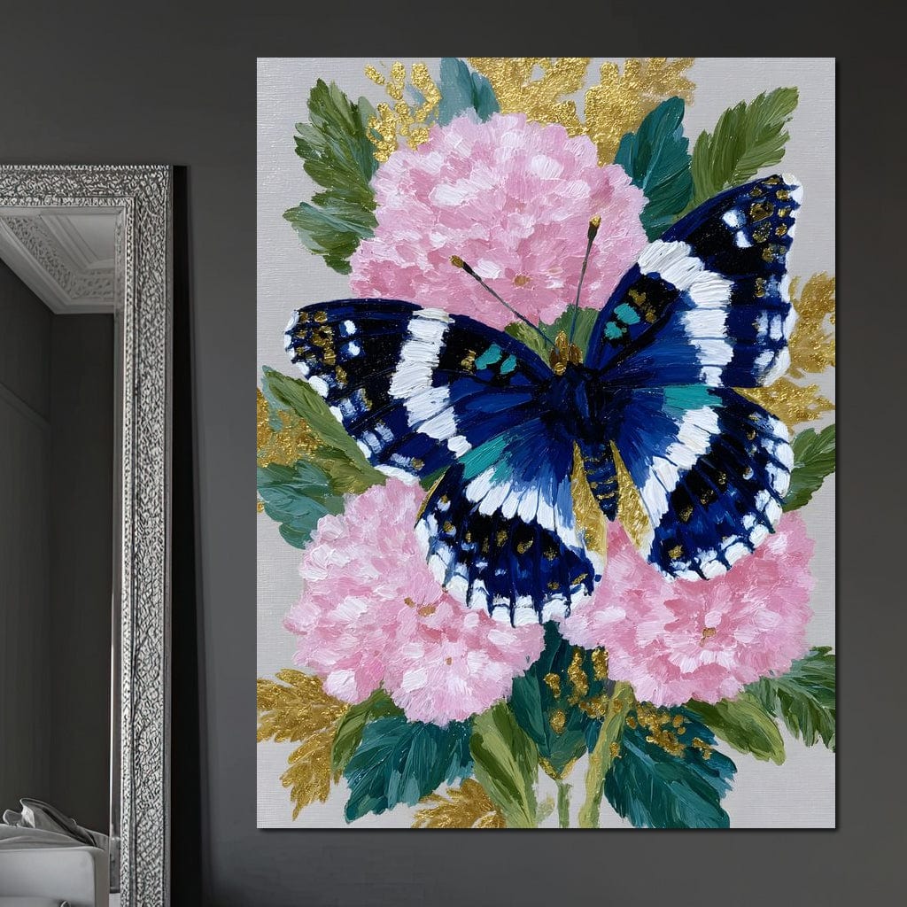 Blue Monarch on Pink Blossoms - Image 4