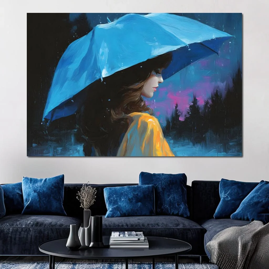 Blue Umbrella Evening Reverie - Image 8