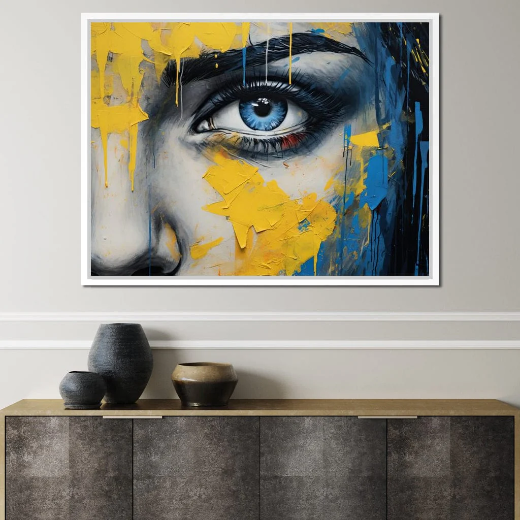 Blue Yellow Urban Graffiti Eye - Image 6