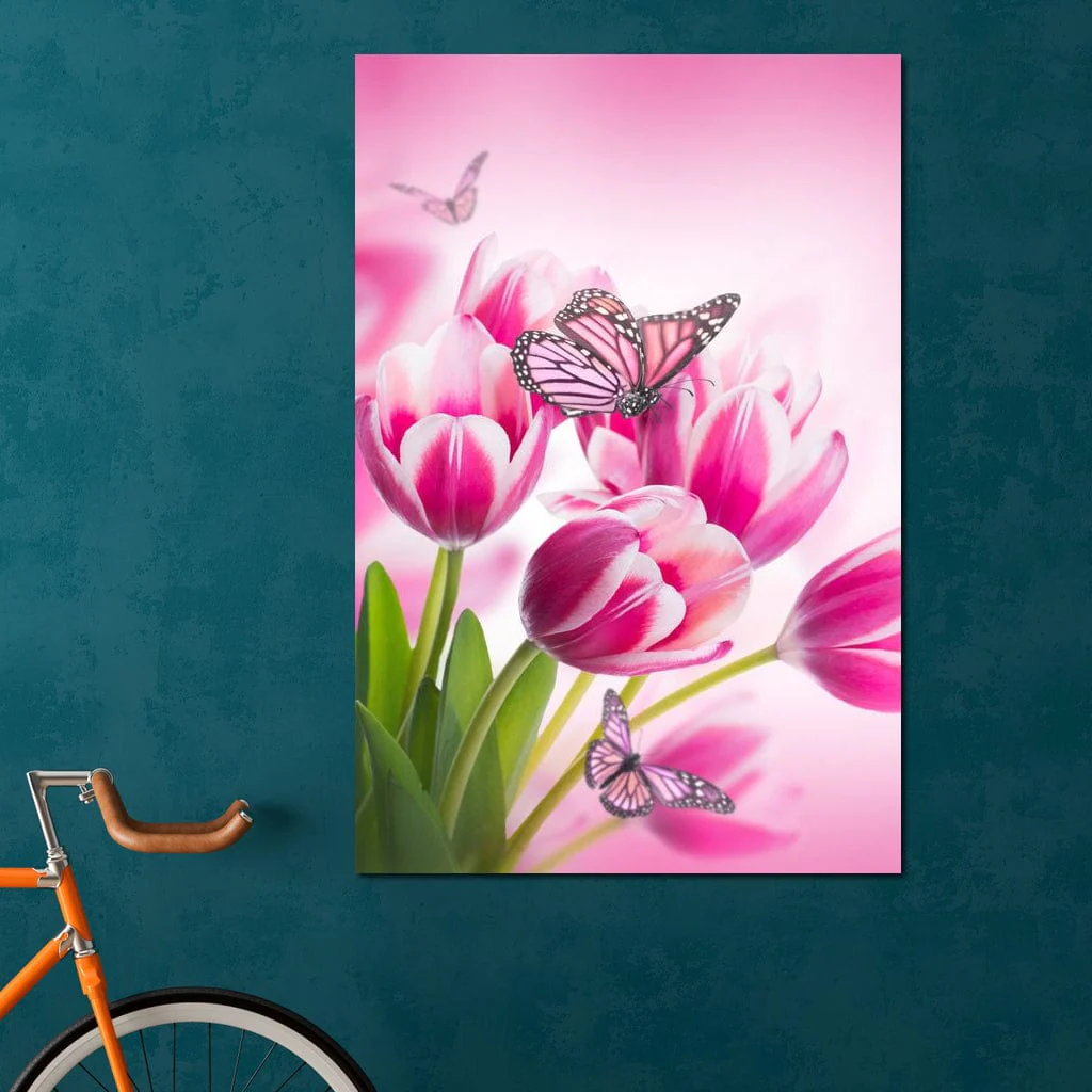 Bouquet of Pink Tulips & Butterflies - Image 7