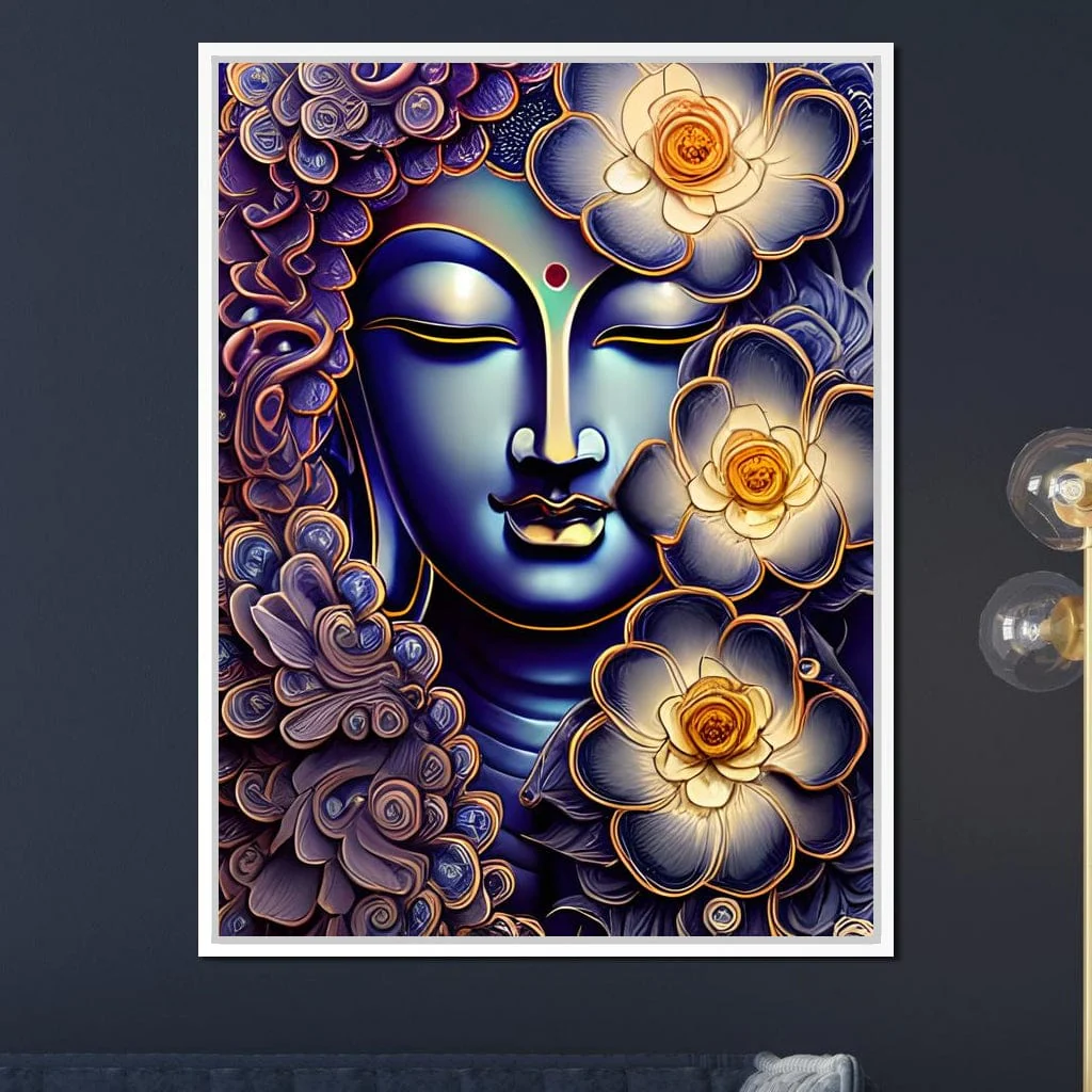 Buddha & Flowers Purple - Image 11