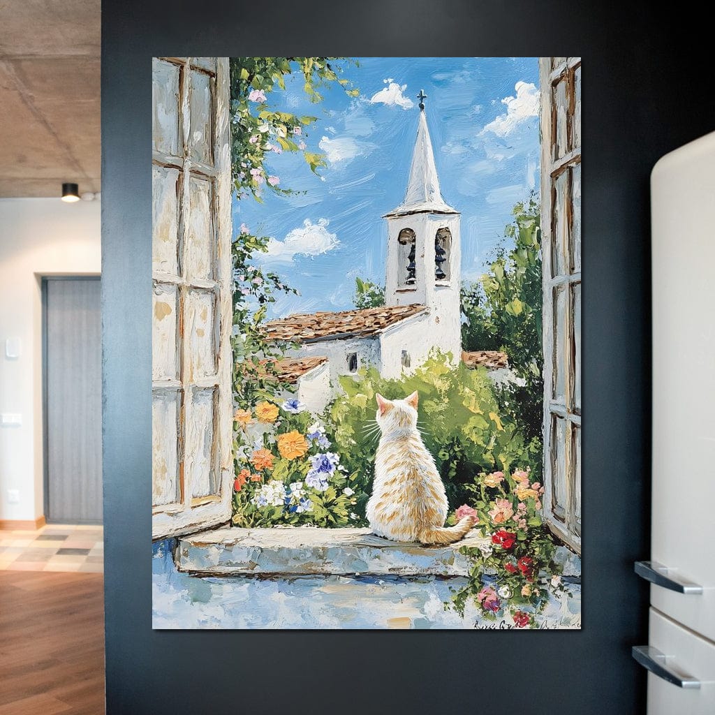 Cat's Tranquil Garden View - Image 3