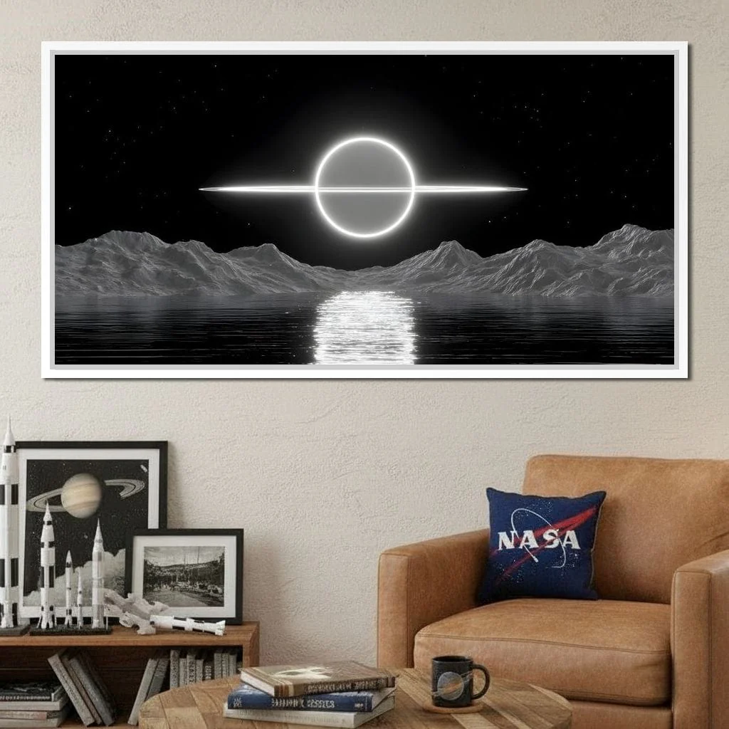 Celestial Orbit Over Silver Sea - Image 11