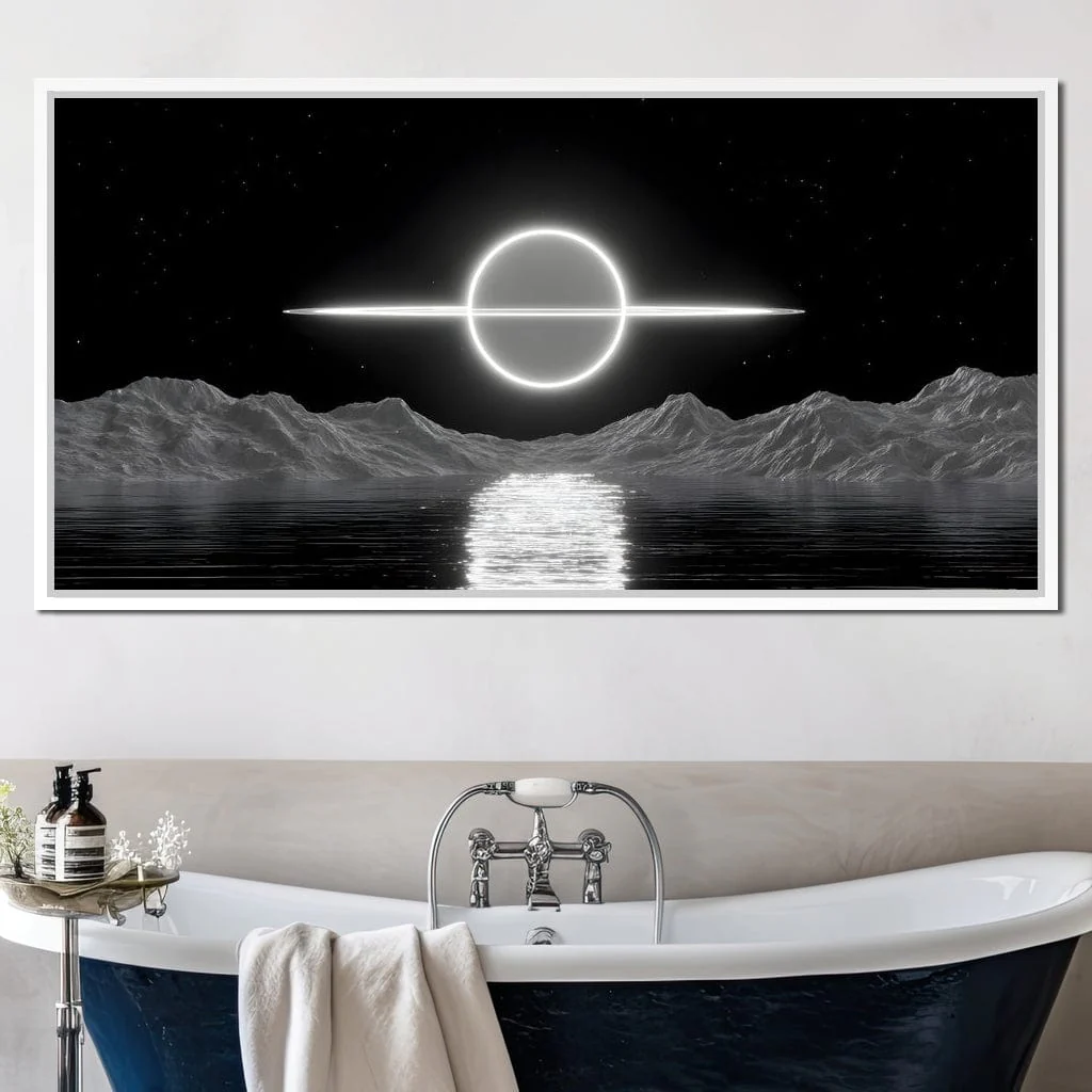 Celestial Orbit Over Silver Sea - Image 12