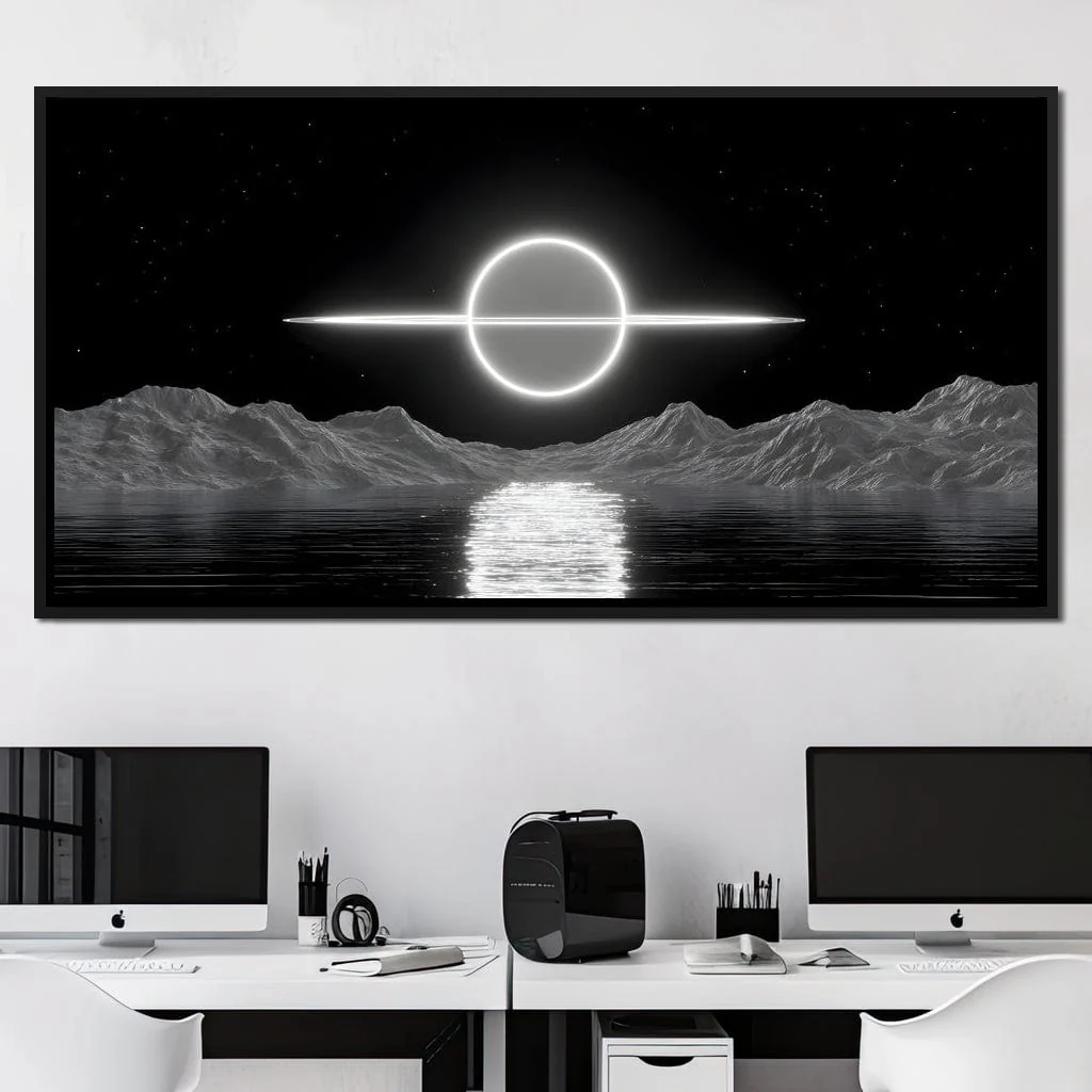 Celestial Orbit Over Silver Sea - Image 4