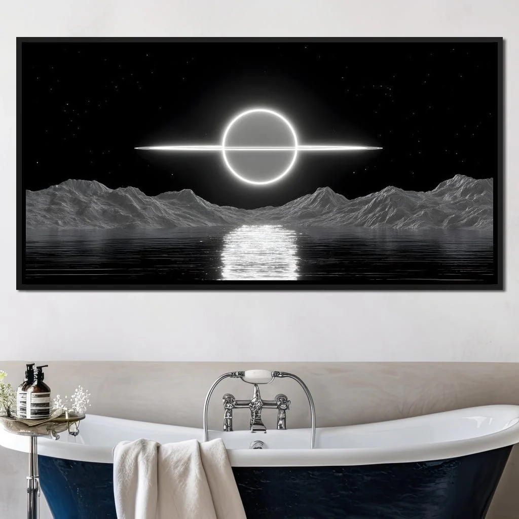 Celestial Orbit Over Silver Sea - Image 5