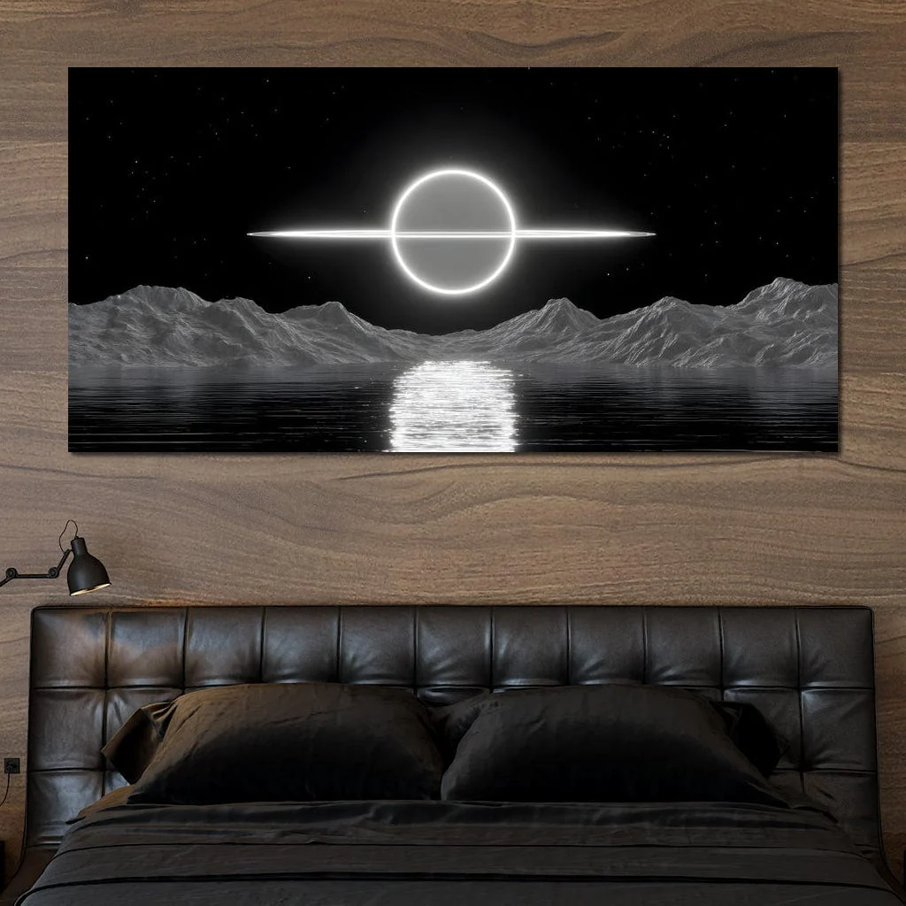 Celestial Orbit Over Silver Sea - Image 9