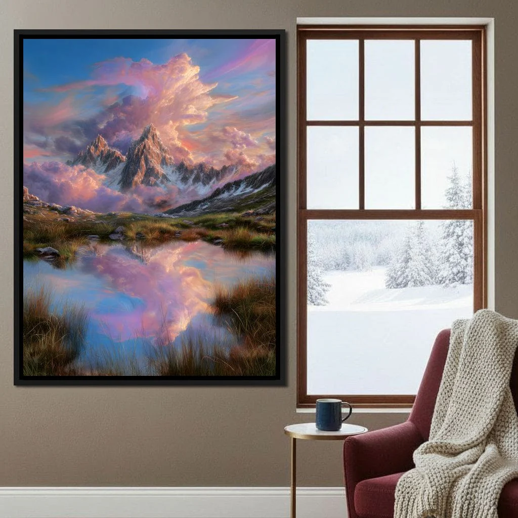Celestial Peaks Dawn Reflection - Image 8
