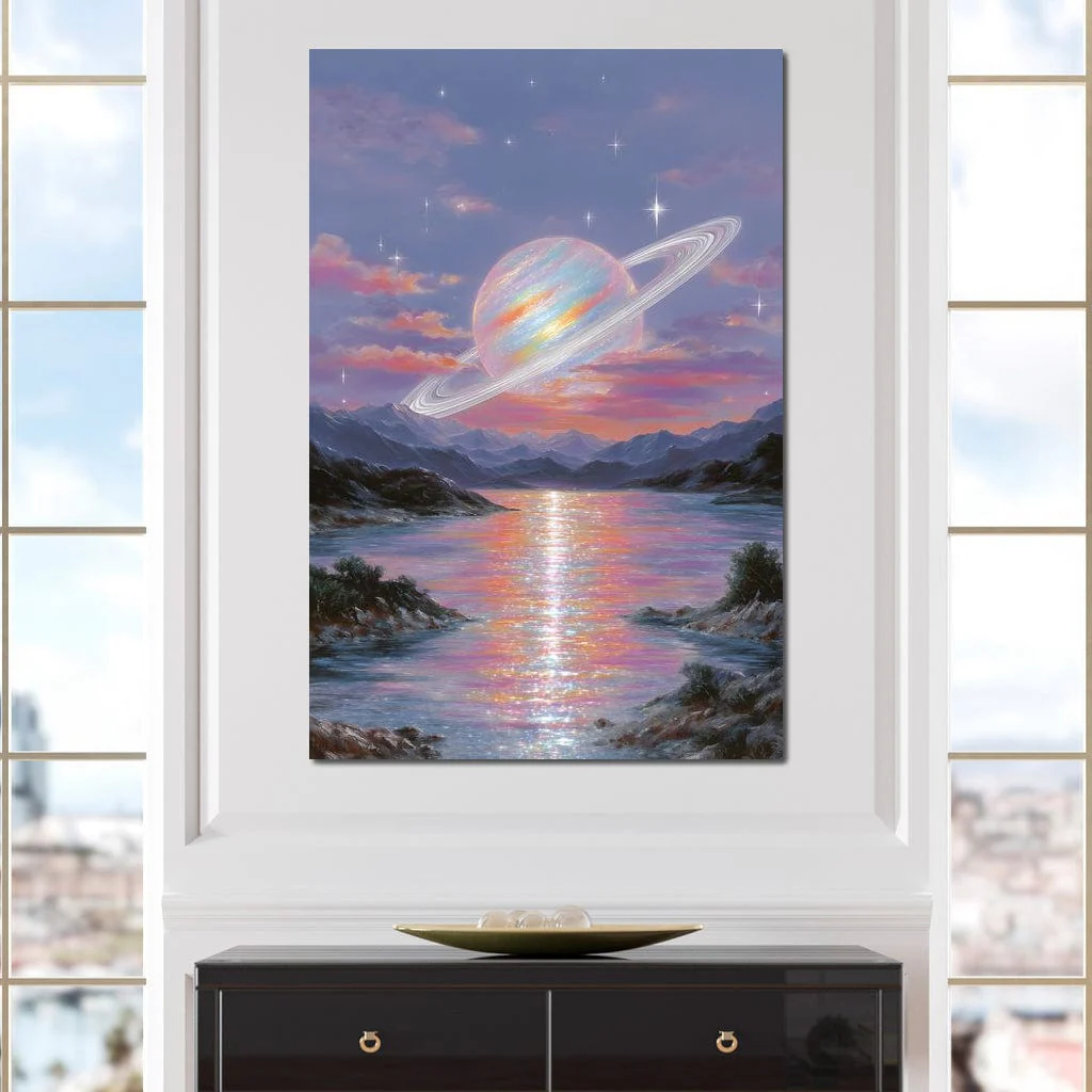Celestial Saturn Over Waters - Image 9