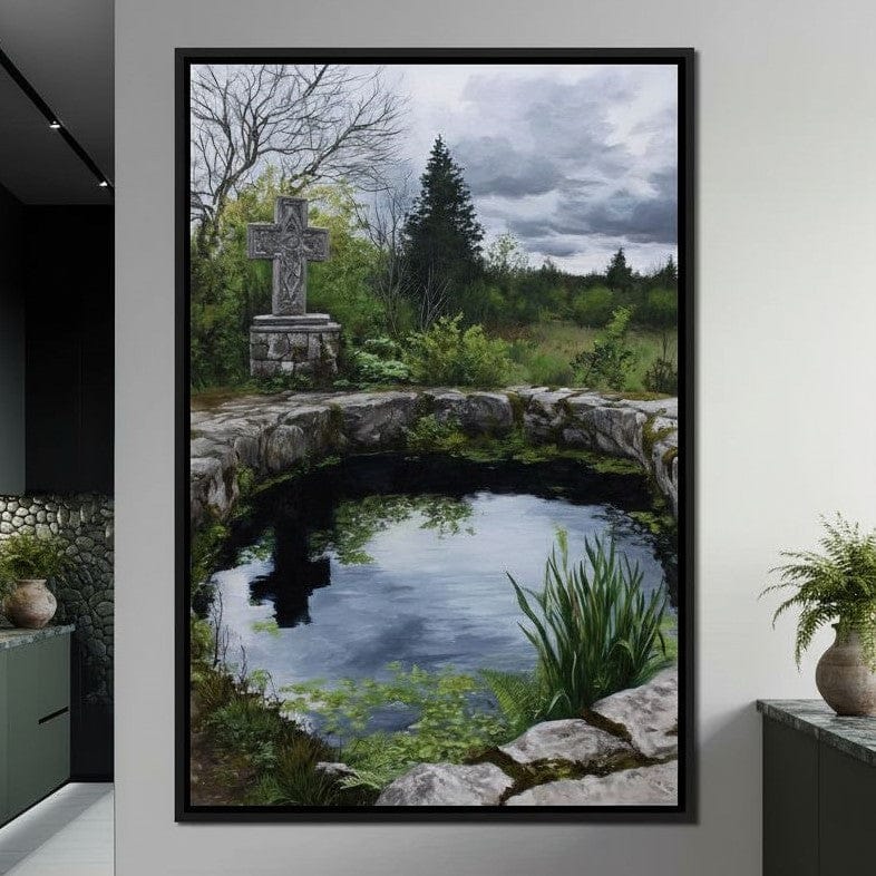 Celtic Cross Garden Pond Sky