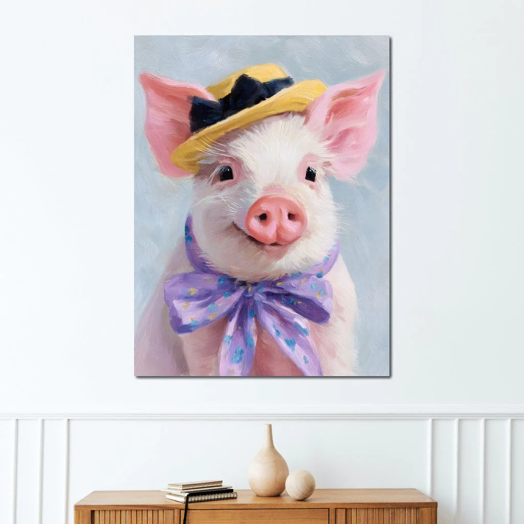 Charming Piglet With Sun Hat - Image 5