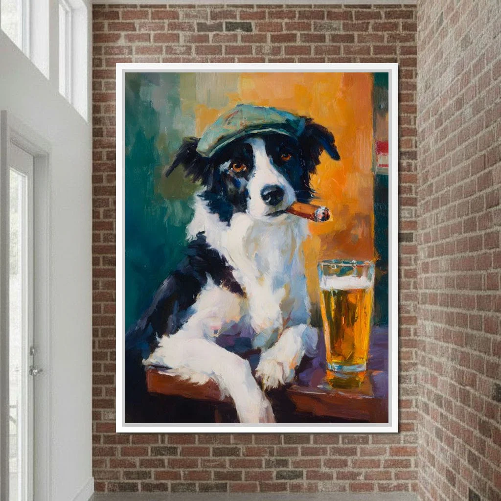 Cigar Dog Pub Portrait Oil - Image 11