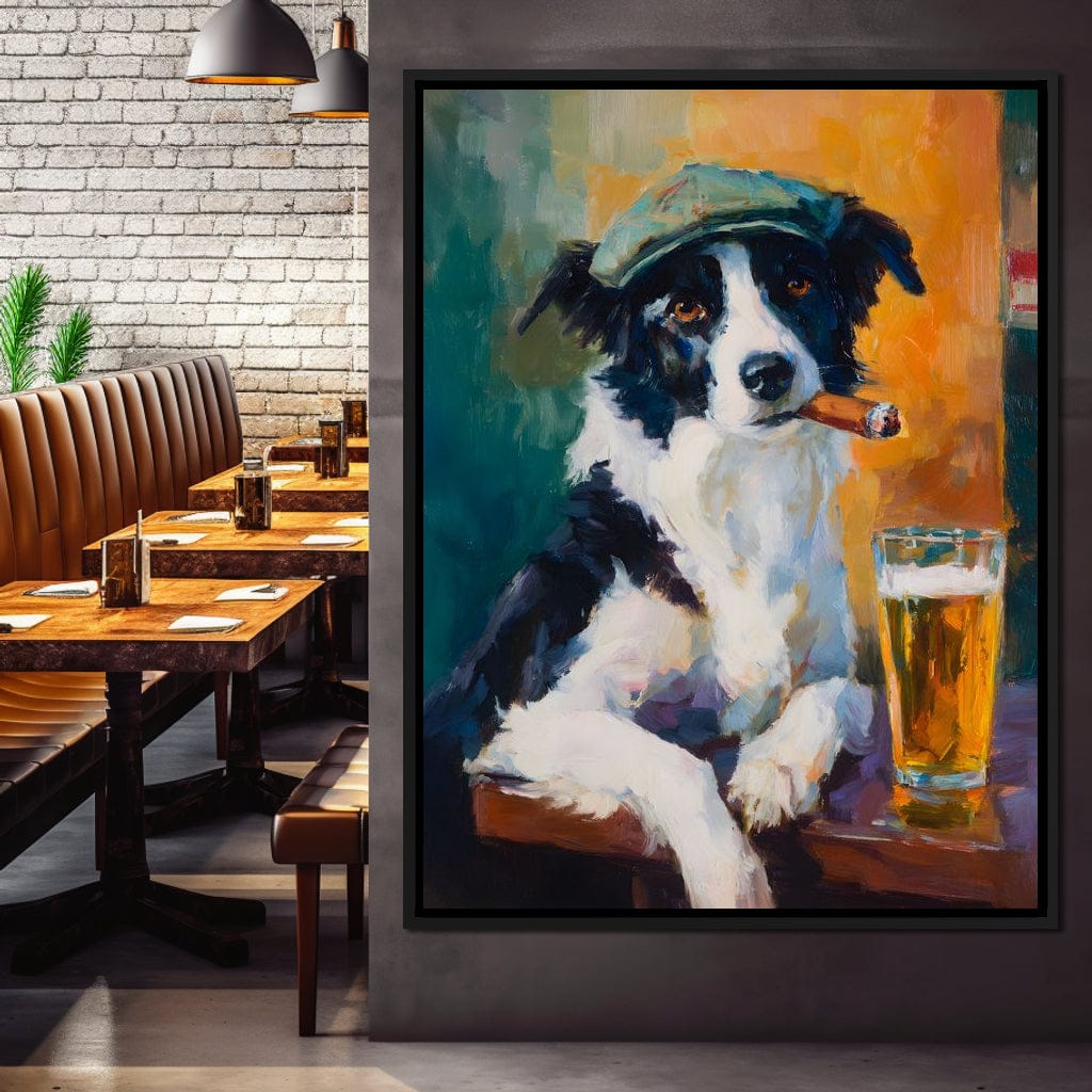 Cigar Dog Pub Portrait Oil - Image 8
