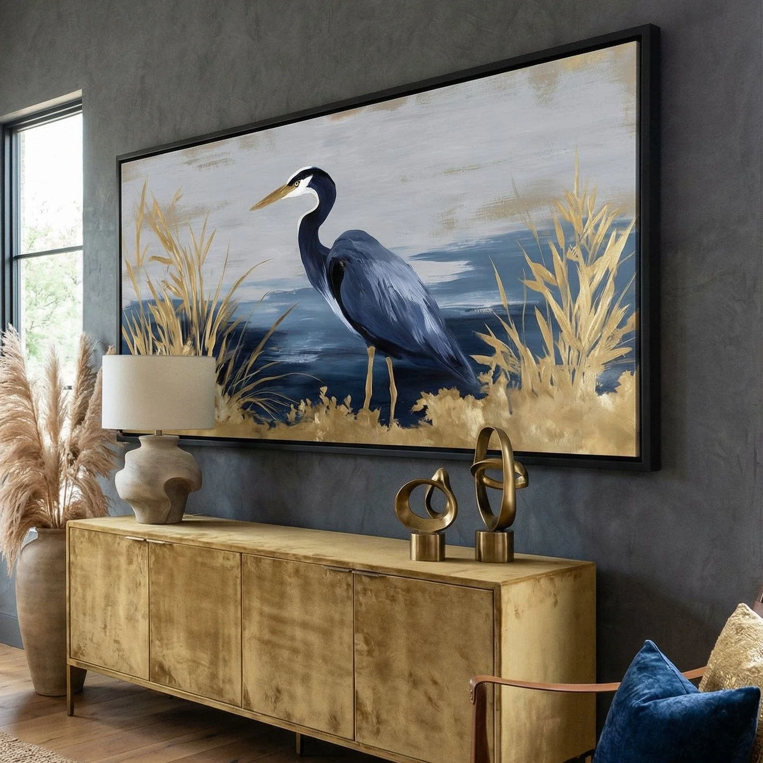 Coastal Heron Gold Reeds - Image 2