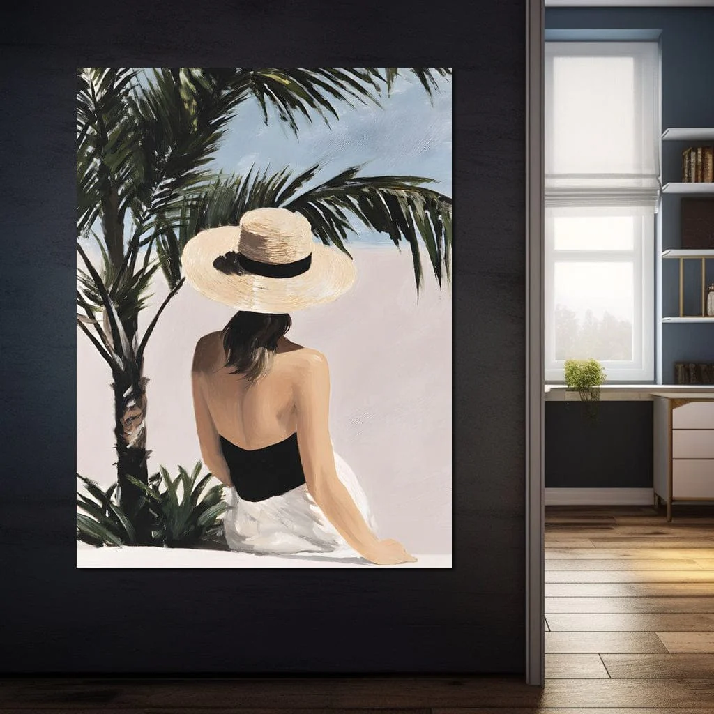 Coastal Palm Retreat Woman Hat - Image 7