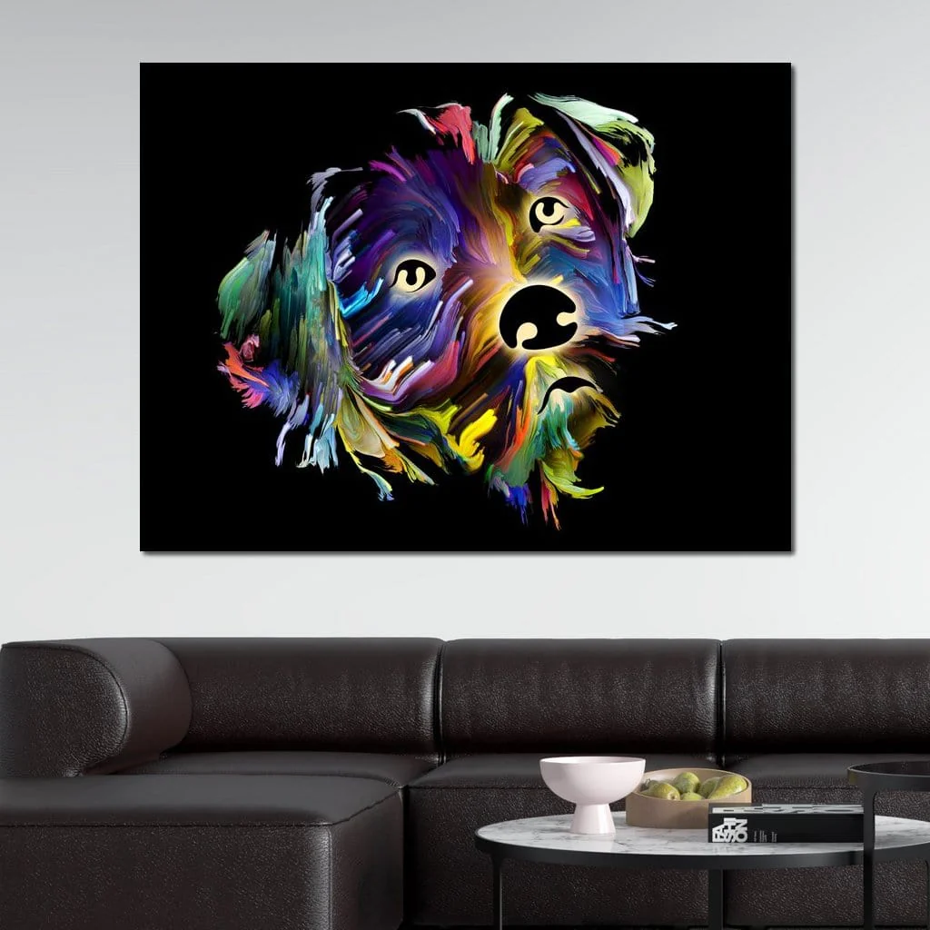 Coloful Dog on Black Background - Image 4