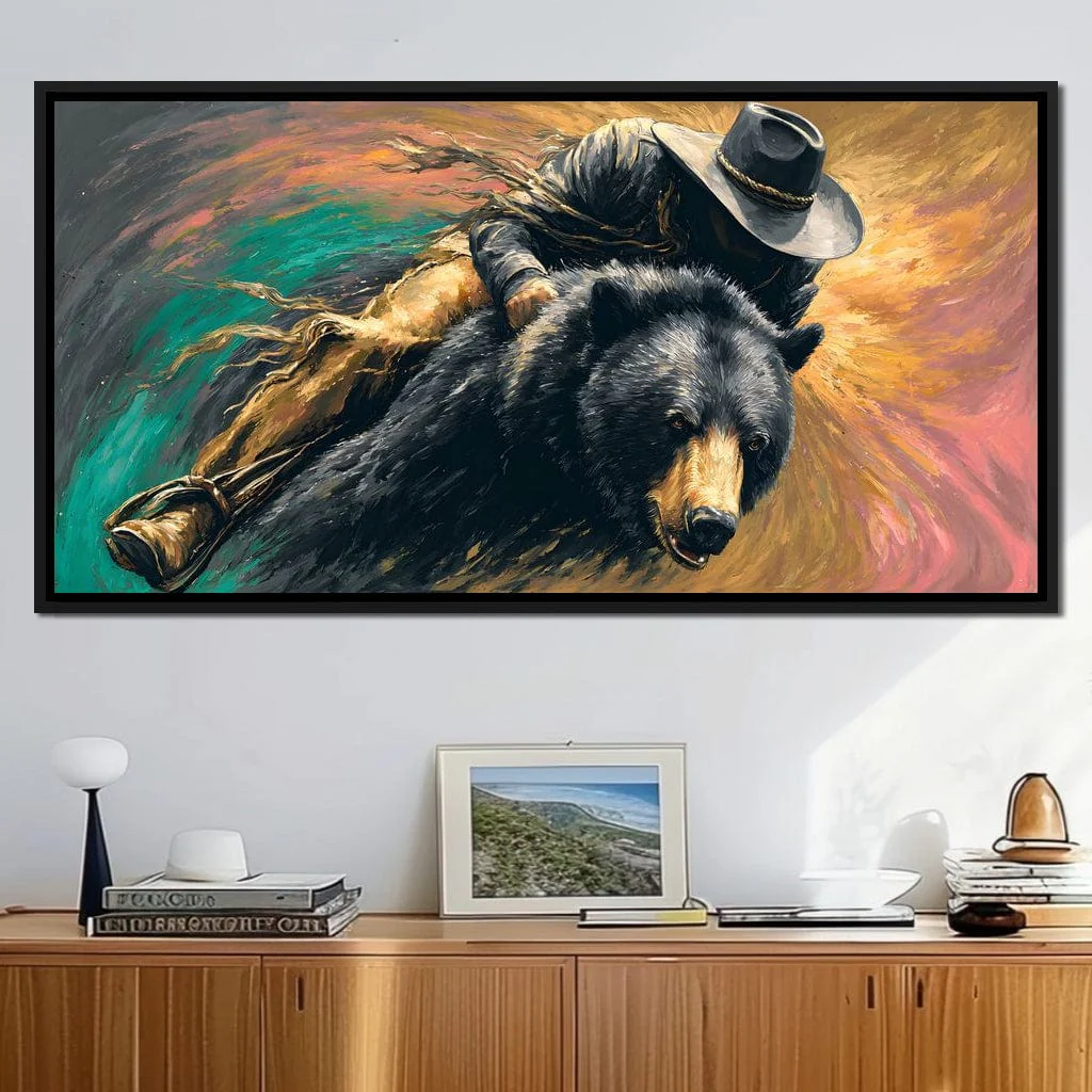 Cowboy Charge On Midnight Bear
