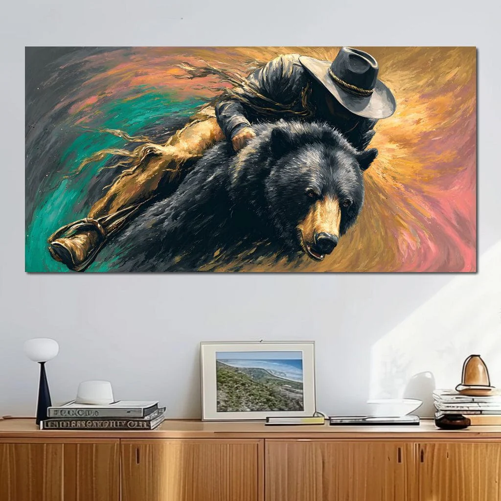 Cowboy Charge On Midnight Bear - Image 5