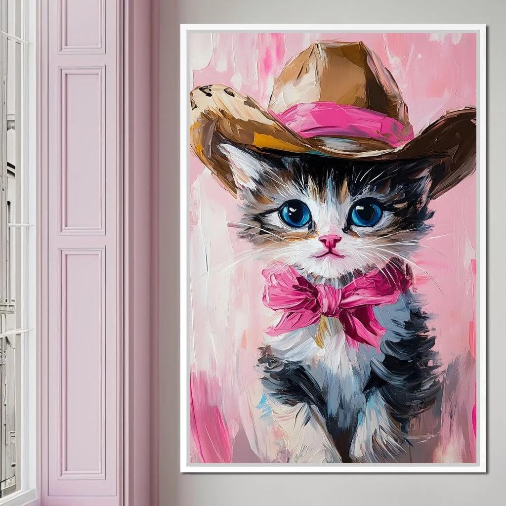 Cowboy Kitten Pink Bow Charm - Image 5