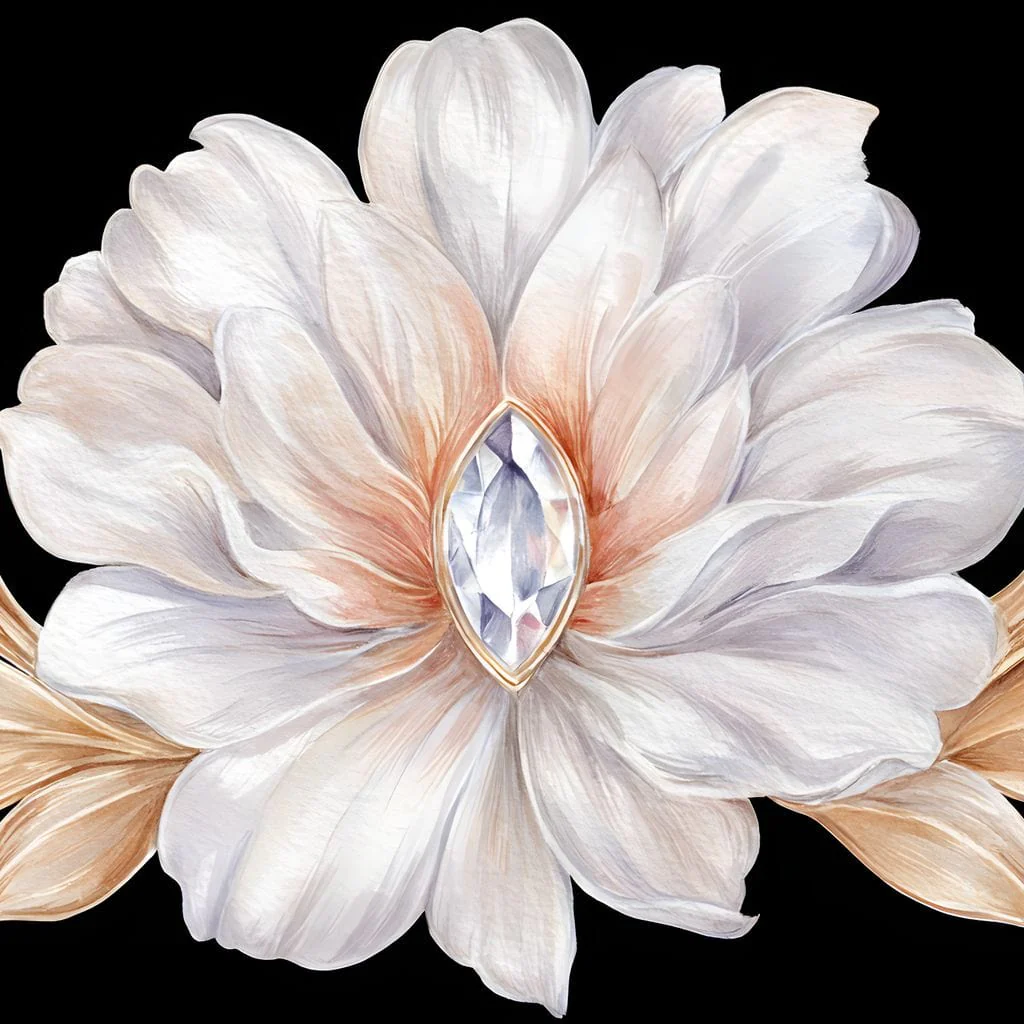 Diamond Heart Golden Peony Flair - Image 15