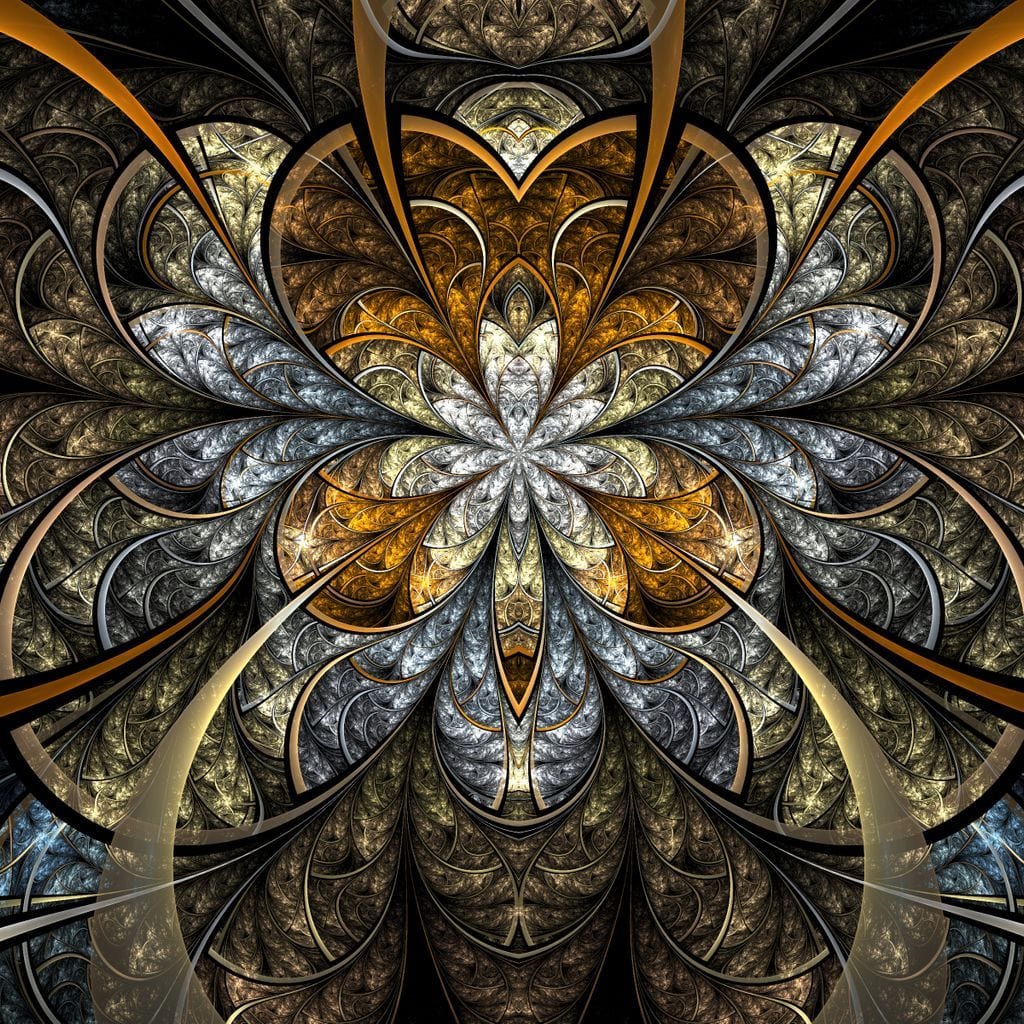 Digital Yellow Fractal Flower - Image 4