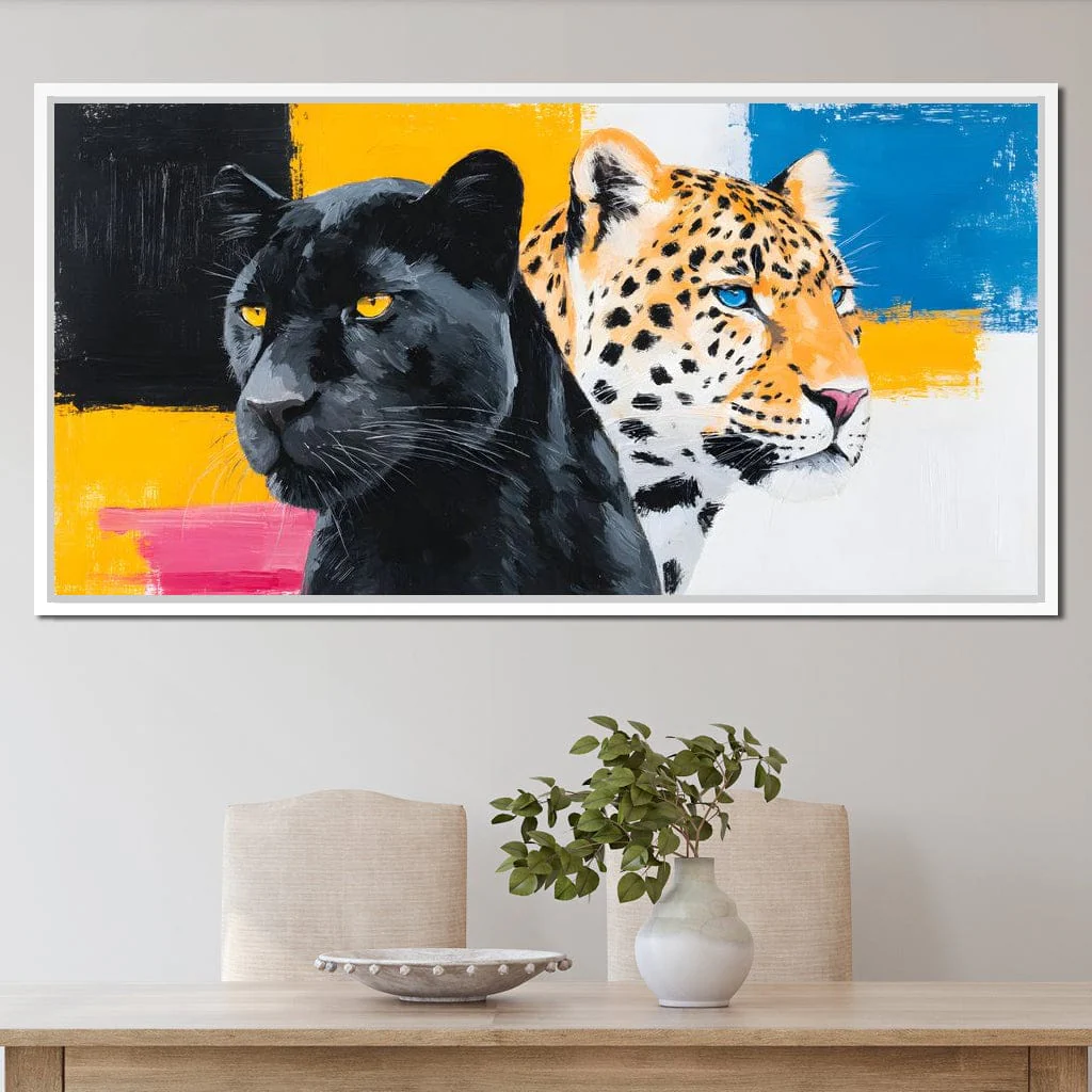 Dual Panther Leopard Portrait - Image 14