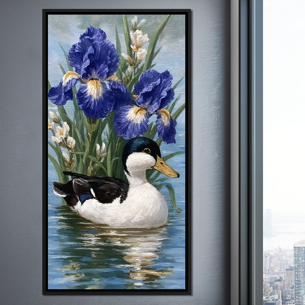 Duck Amongst Blooming Iris - Image 2