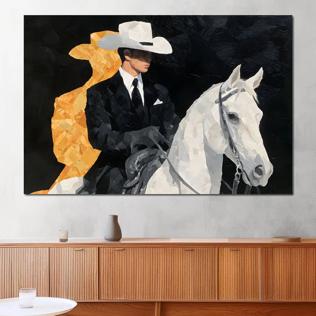 Elegant Cowboy On Ivory Steed - Image 6